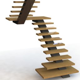Projekt schod na stalowej belce 
