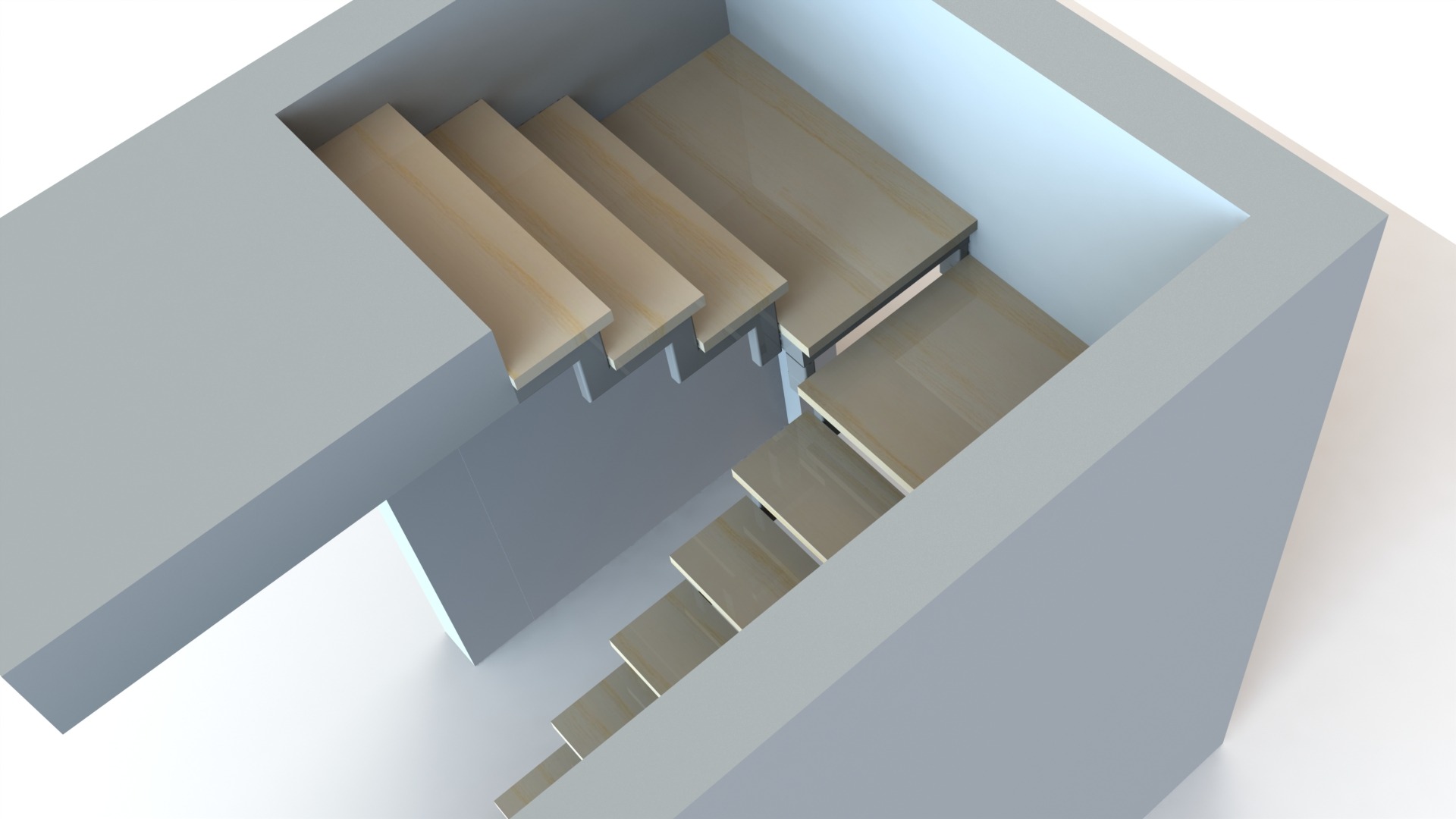 Projekt schod na stalowej ramie