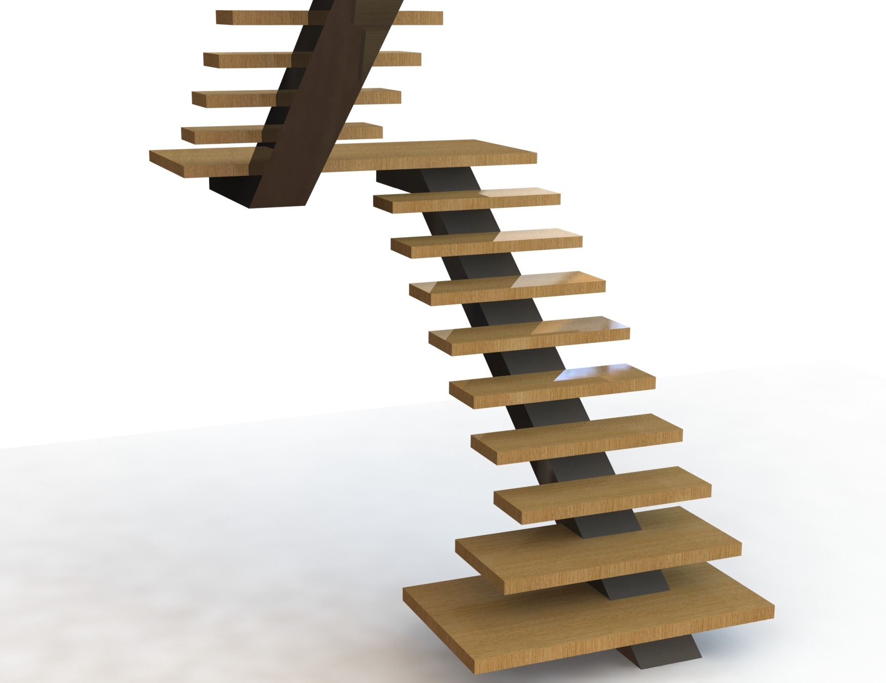 Projekt schod na stalowej belce