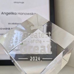 Statuetka dla Najlepszego Oddziału Franczyzowego GREATHOUSE w Polsce w roku 2024 