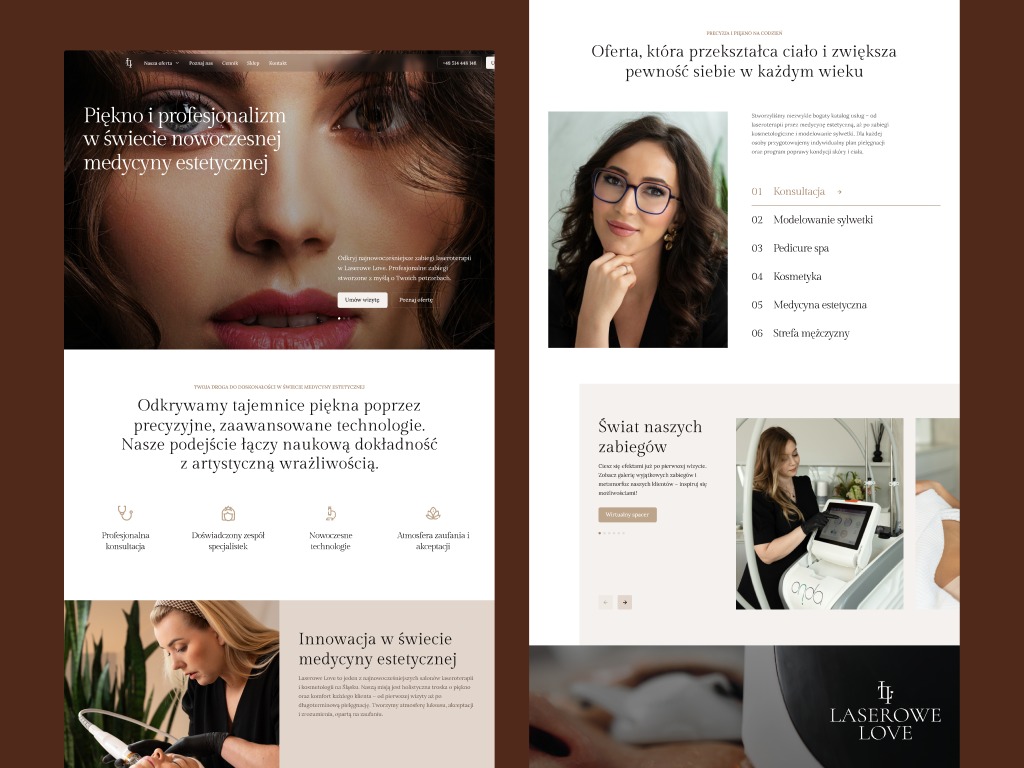 Projekt strony internetowej dla Branży Beauty