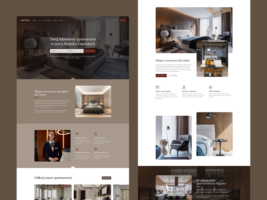 Projekt strony internetowej dla Branży Hotelarskiej