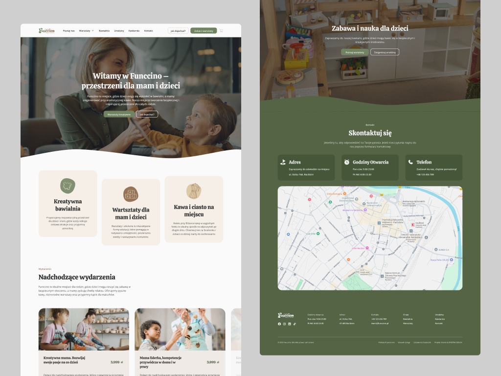 Projekt strony internetowej dla kawiarnio bawialni - Funccino