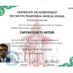 Mój Duplom szkolenia w Tajlandii.