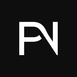 PageNest - Minimalistyczne logo FN na czarnym tle. Białe, połączone litery F i N tworzą unikalny, nowoczesny znak graficzny. Prosty, elegancki design.