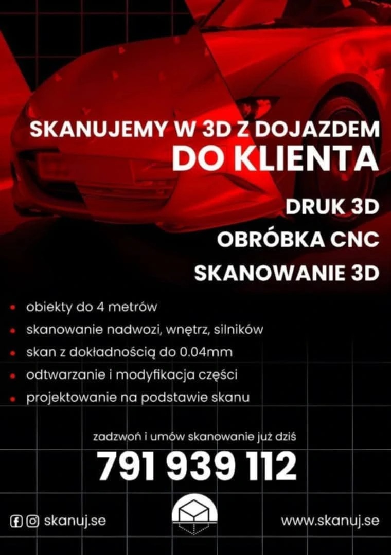 Ulotka promująca usługi skanu 3D