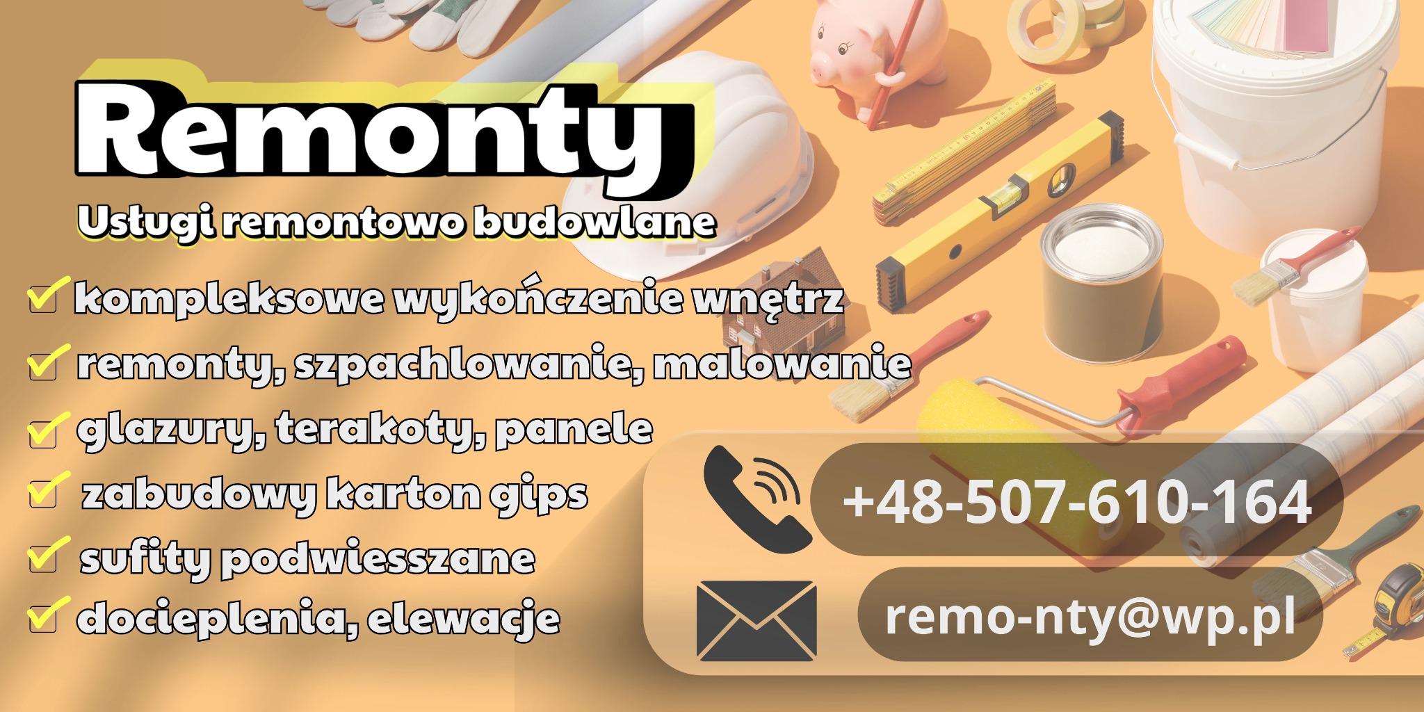 Wizytówka plus baner dla branży budowlanej
