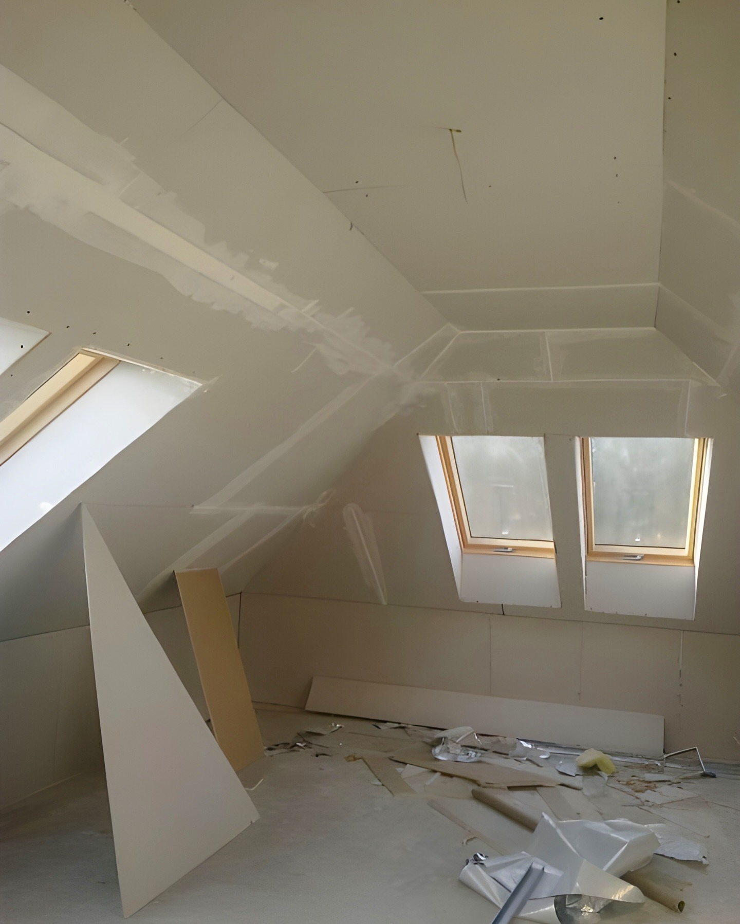 Konstrukcja karton-gips na poddaszu.