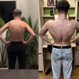 Dominik :)
Co udało się poprawić?
-Poprawa postawy
-Dobudowanie masy mięśniowej
-Zniwelowanie problemów trawiennych
