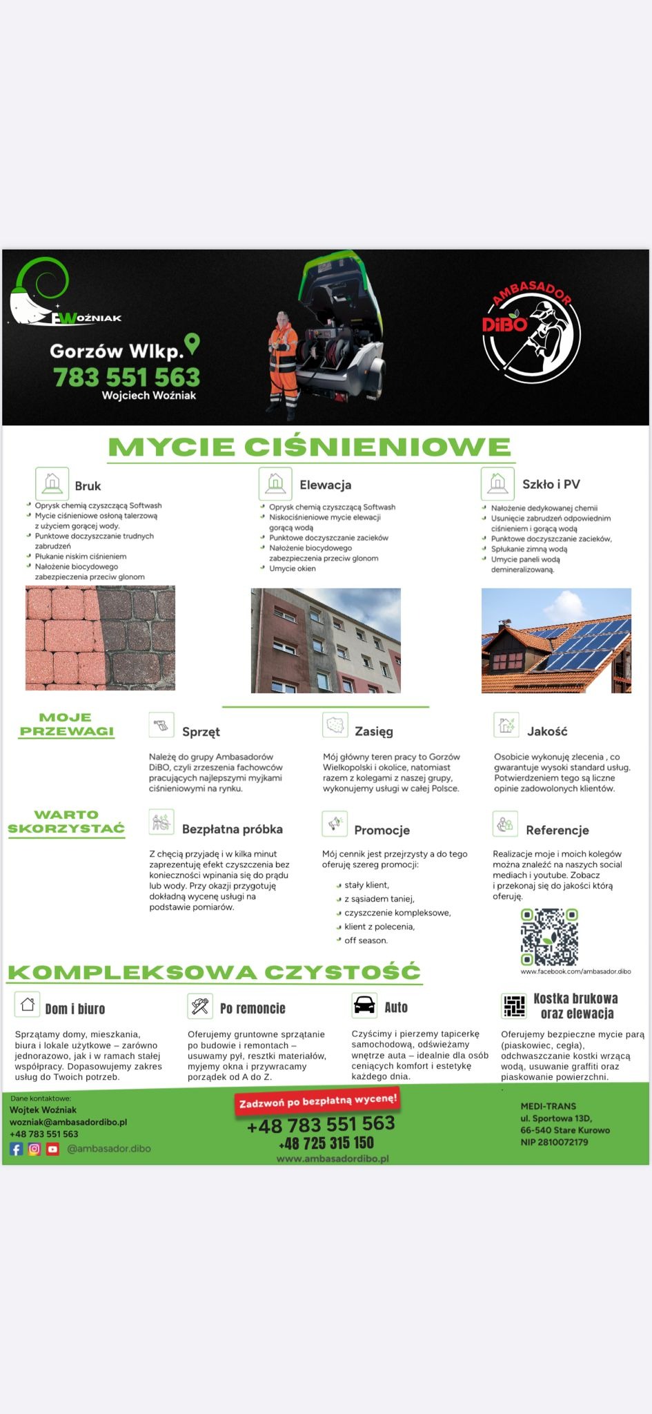 Mycie ciśnieniowe elewacji i kostki brukowej w Starym Kurowie. Oferta obejmuje czyszczenie Softwash, usuwanie zabrudzeń i zabezpieczenia. Kompleksowa czystość domów i biur.