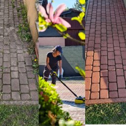Oferujemy również mycie ciśnieniowe, m.in. kostki brukowej, tarasów, ogrodzeń.