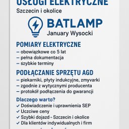 Batlamp - Przeglądy i pomiary elektryczne Szczecin