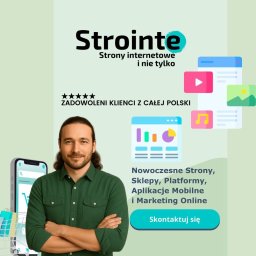 Nowoczesne strony internetowe, Sklepy internetowe B2C B2B i Dropshipping, Platformy kursowe i E-learning, Aplikacje Mobilne, Wsparcie IT i Marketing Online. Strointe.pl