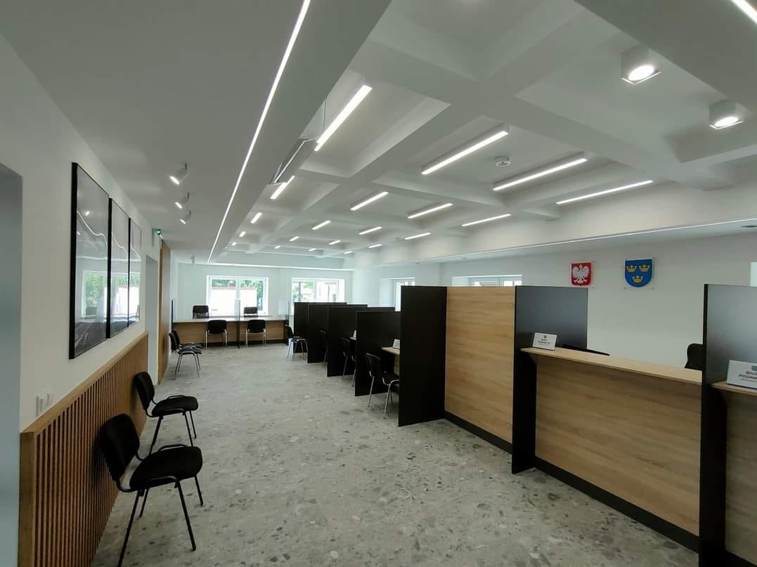 Projekt aranżacji wnętrz sali obsługi klienta - Urząd Miesjki w Iłży