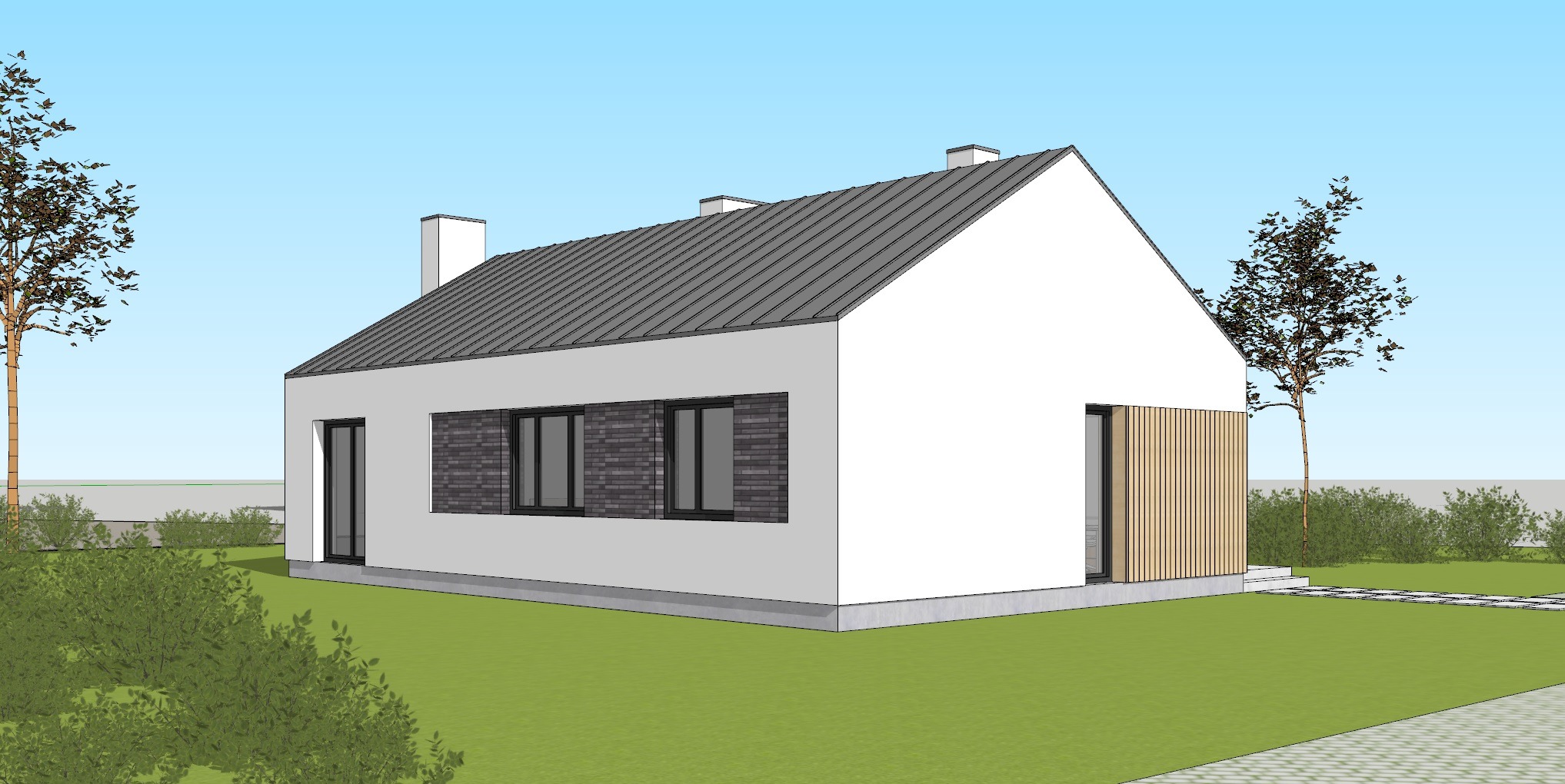 Projekt domu jednorodzinnego o powierzchni ~100m2 - woj. wielkopolskie