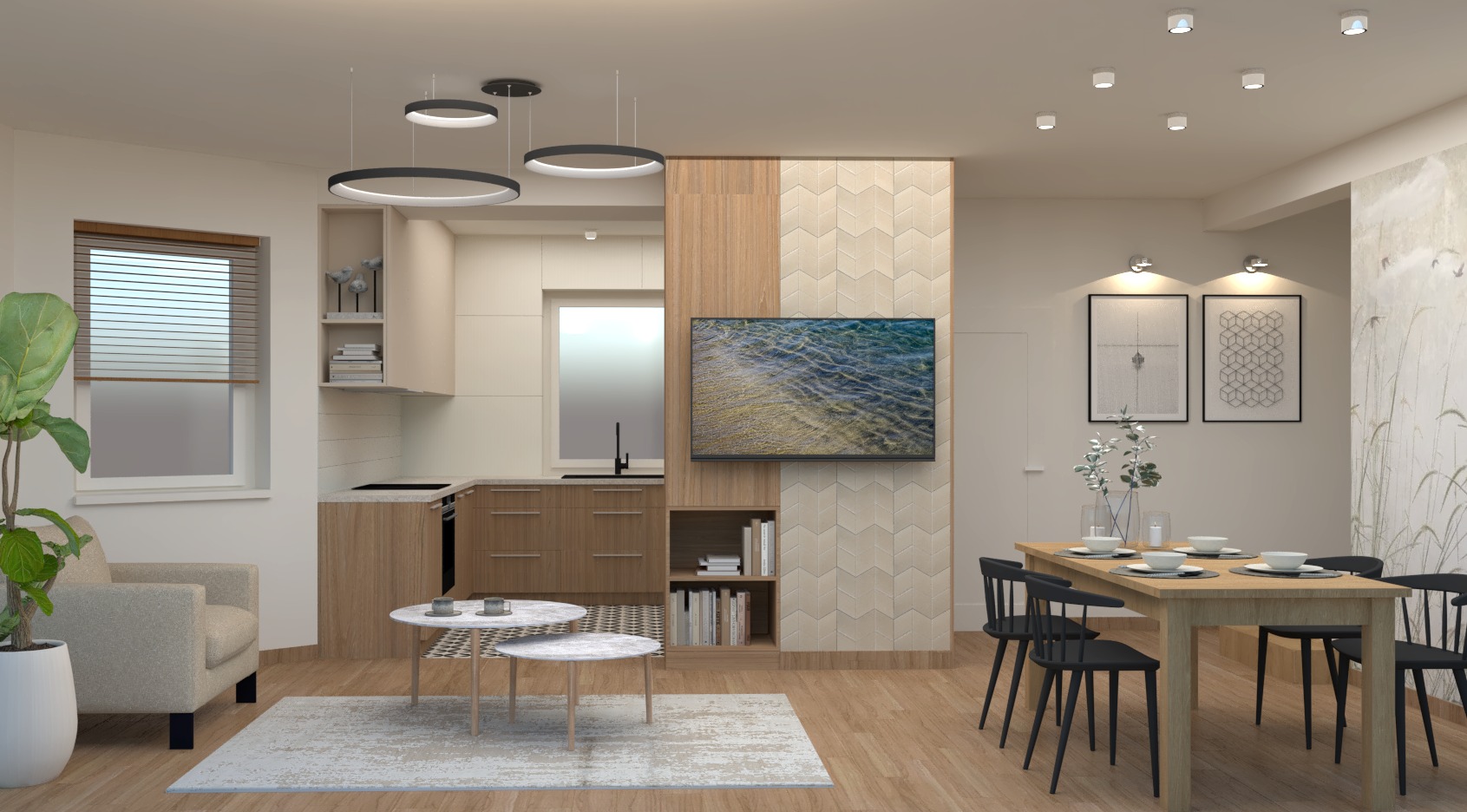 Projekt aranżacji wnętrz domu jednorodzinnego - Koluszki