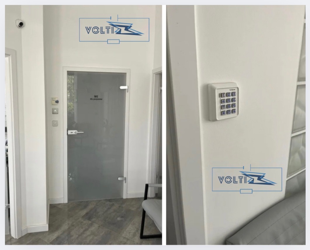 Kontrola dostępu do pomieszczeń socjalnych oraz monitoring poczekalni w gabinecie lekarskim.