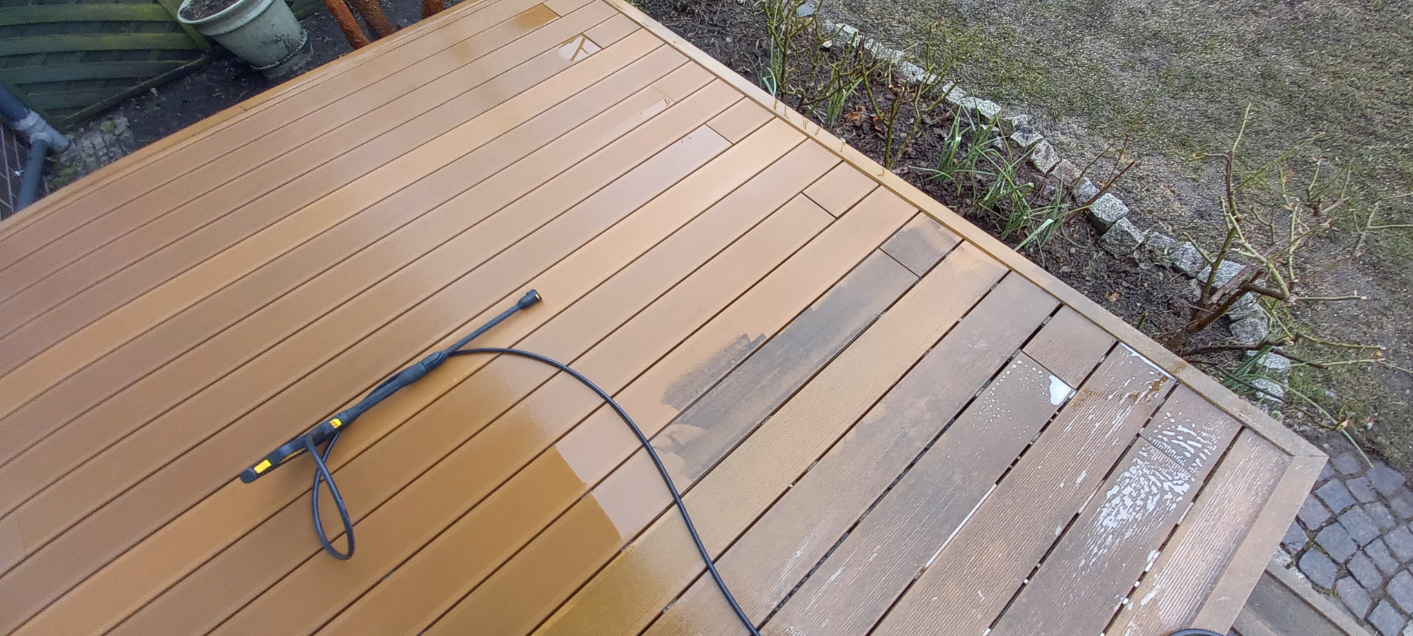 taras w trakcie czyszczenia