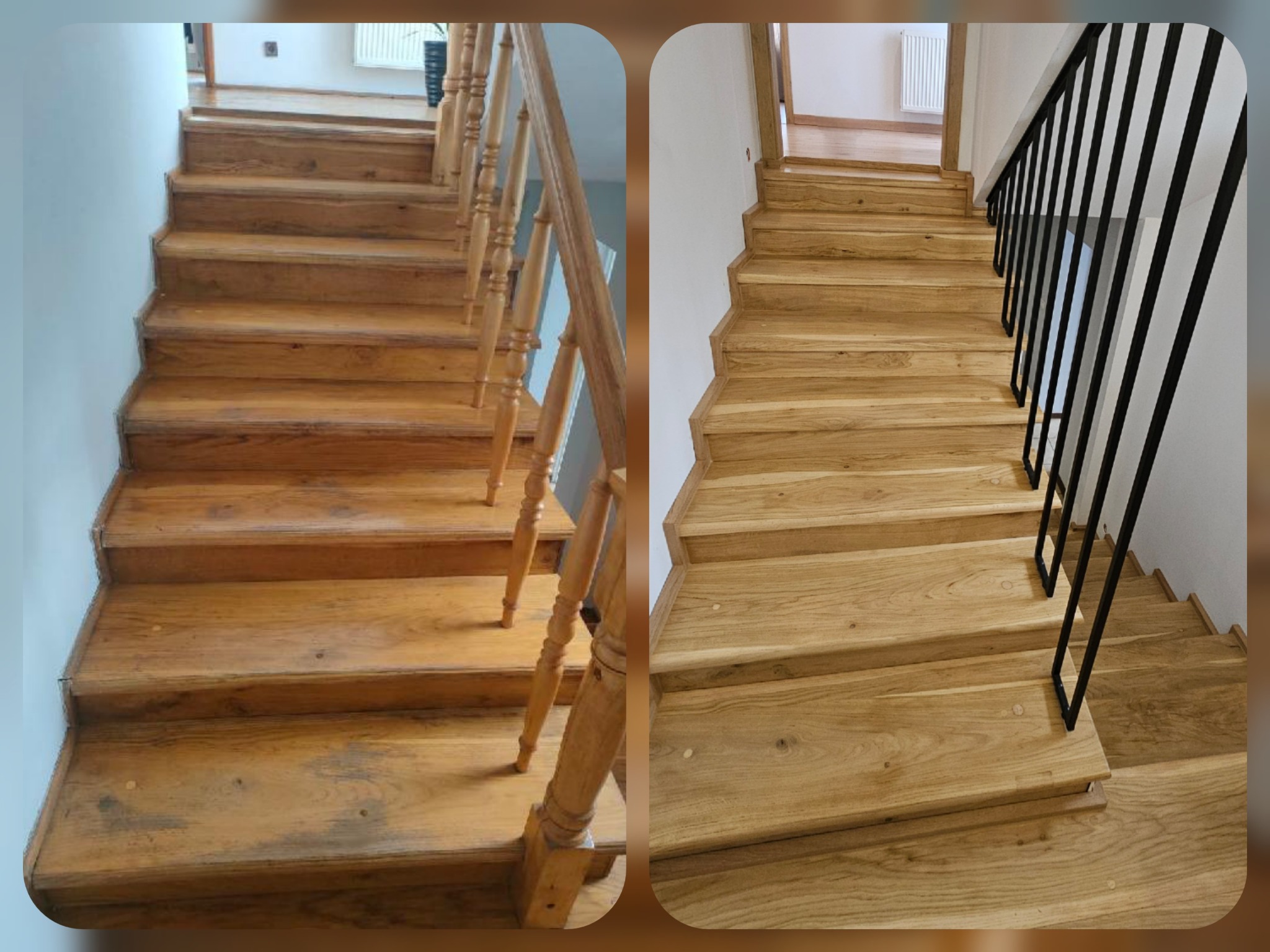 renowacja schodów dębowych - lakier