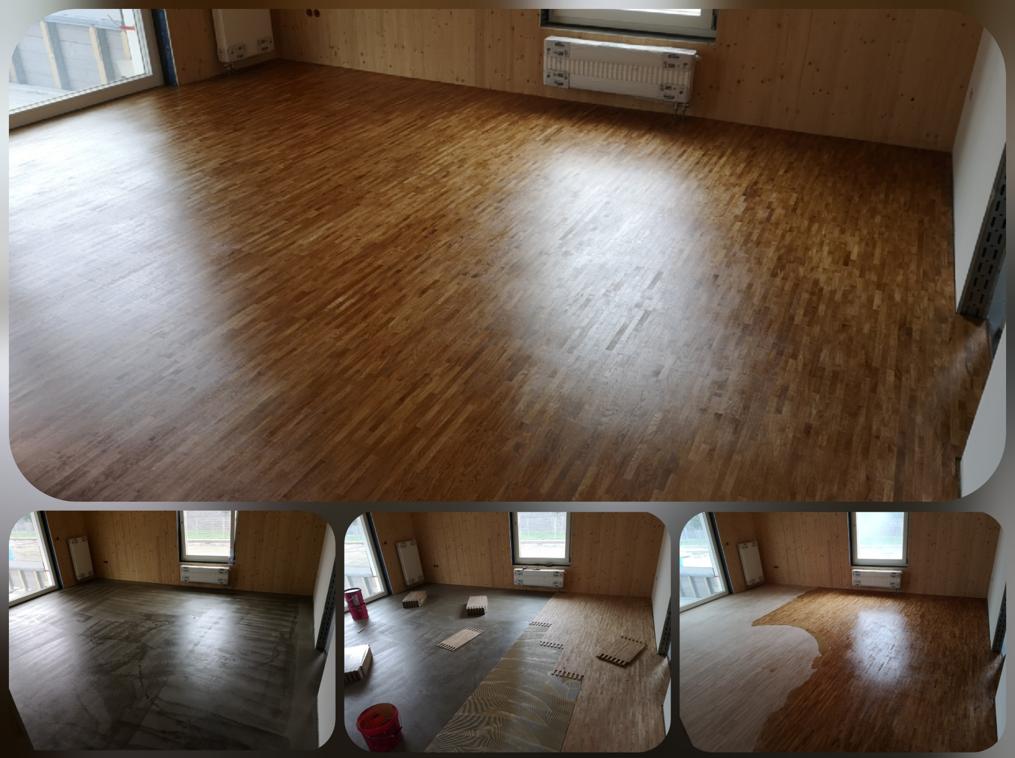 mozaika dębowa wzór cegiełka - olej