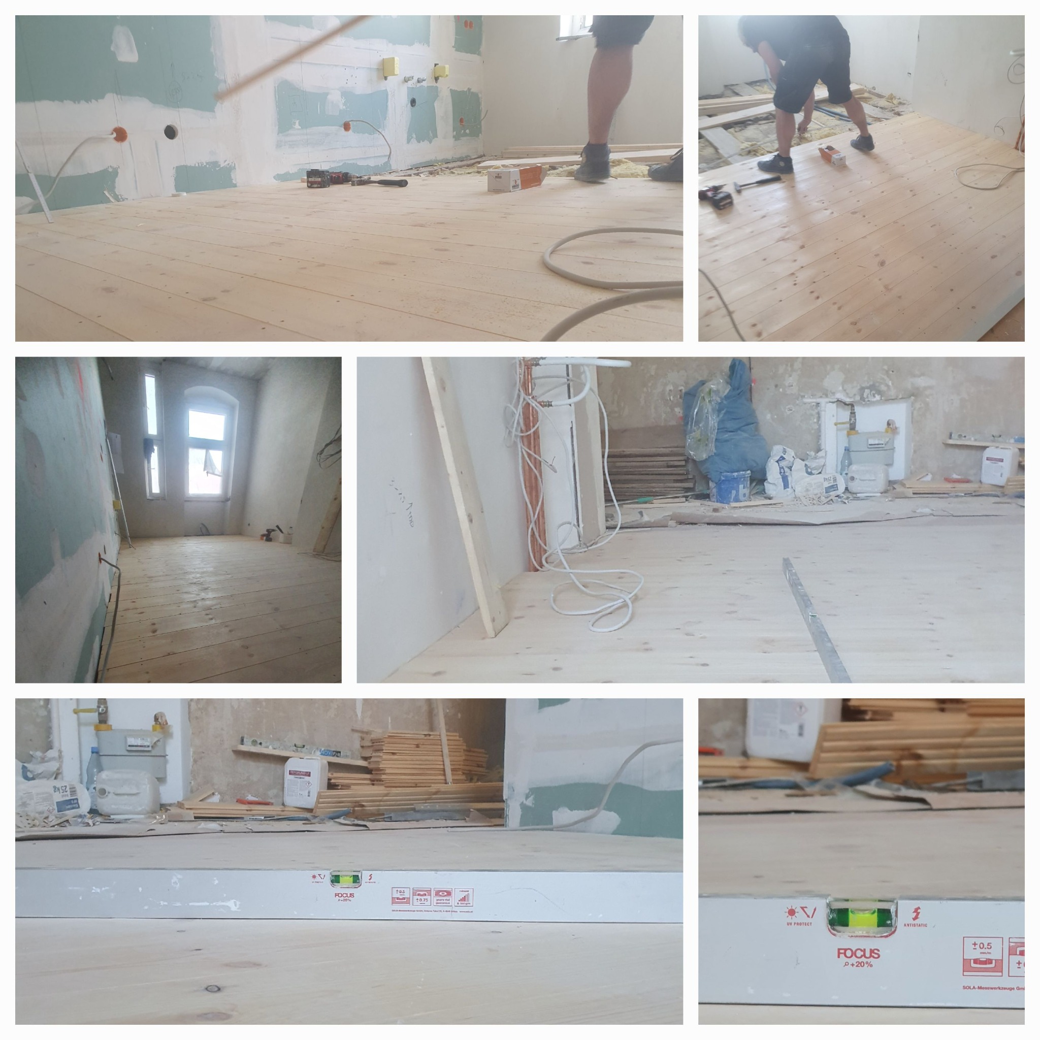 Nowa podłoga w kuchni z desek..