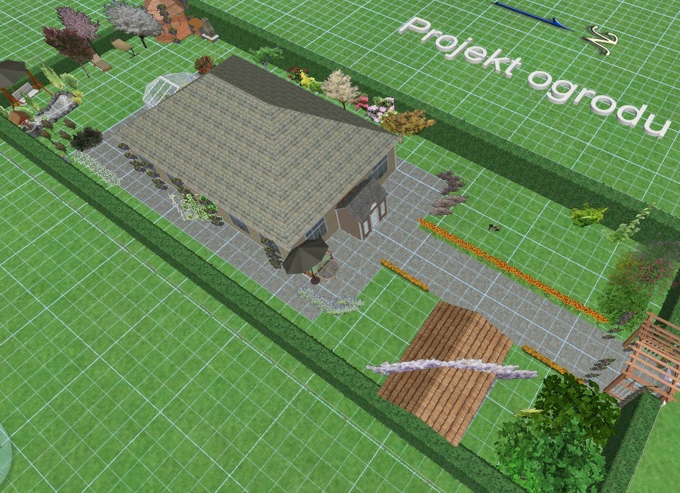 Wizualizacja projektu ogrodu wraz ze spacerem 3D po ogrodzie.