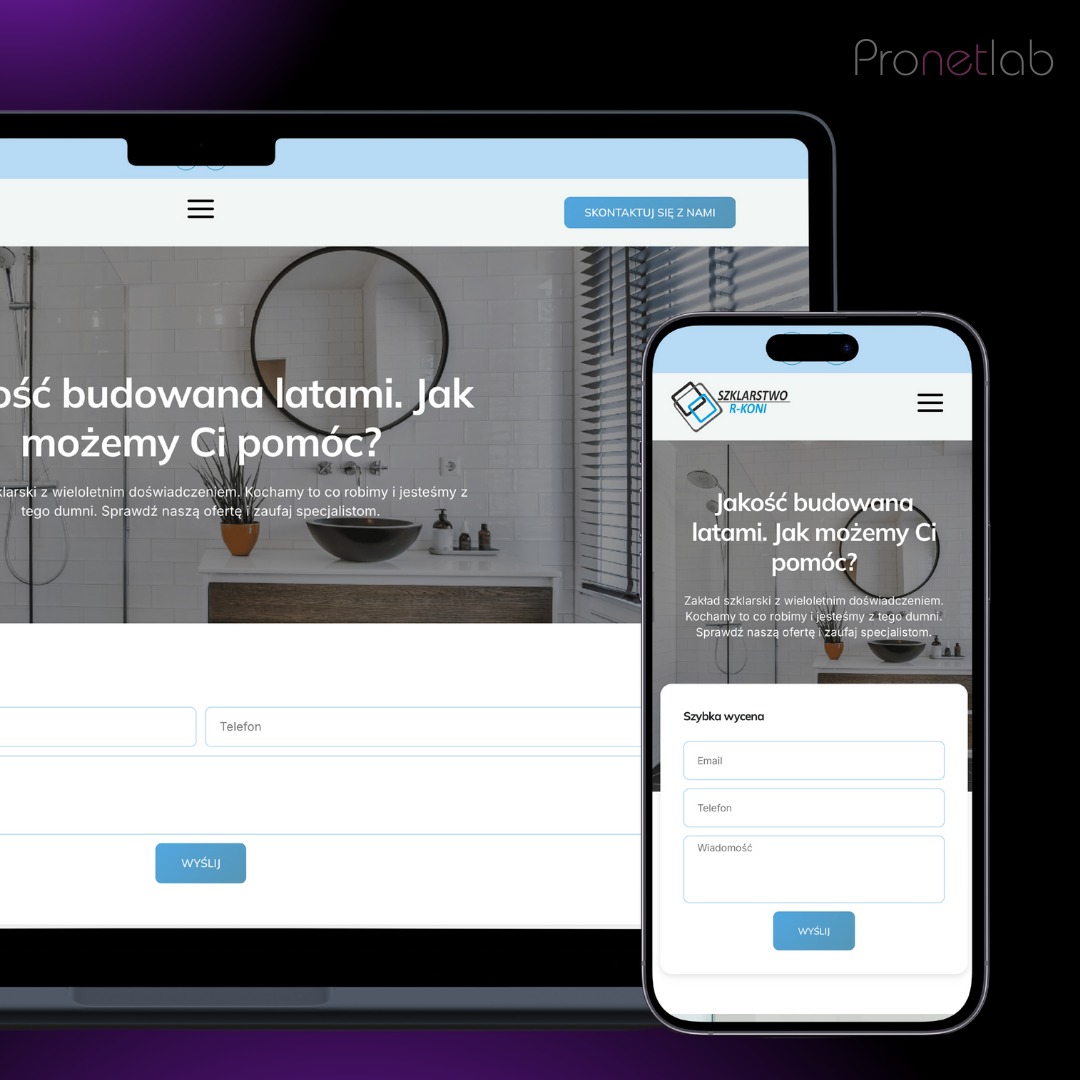 Realizacja strony internetowej dla Zakładu szklarskiego.