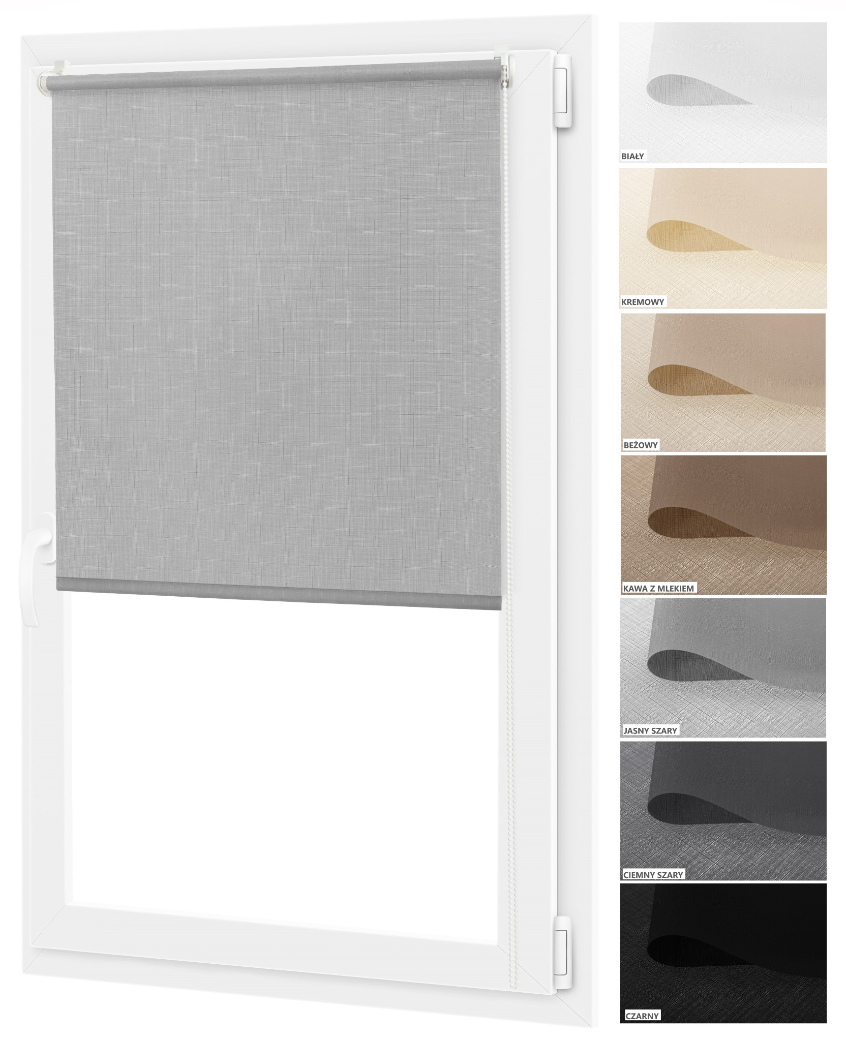 Klasyczne rolety półzaciemniające. Bezinwazyjny montaż. Na każdy wymiar. Wybór kolorów. Od polskiego producenta.