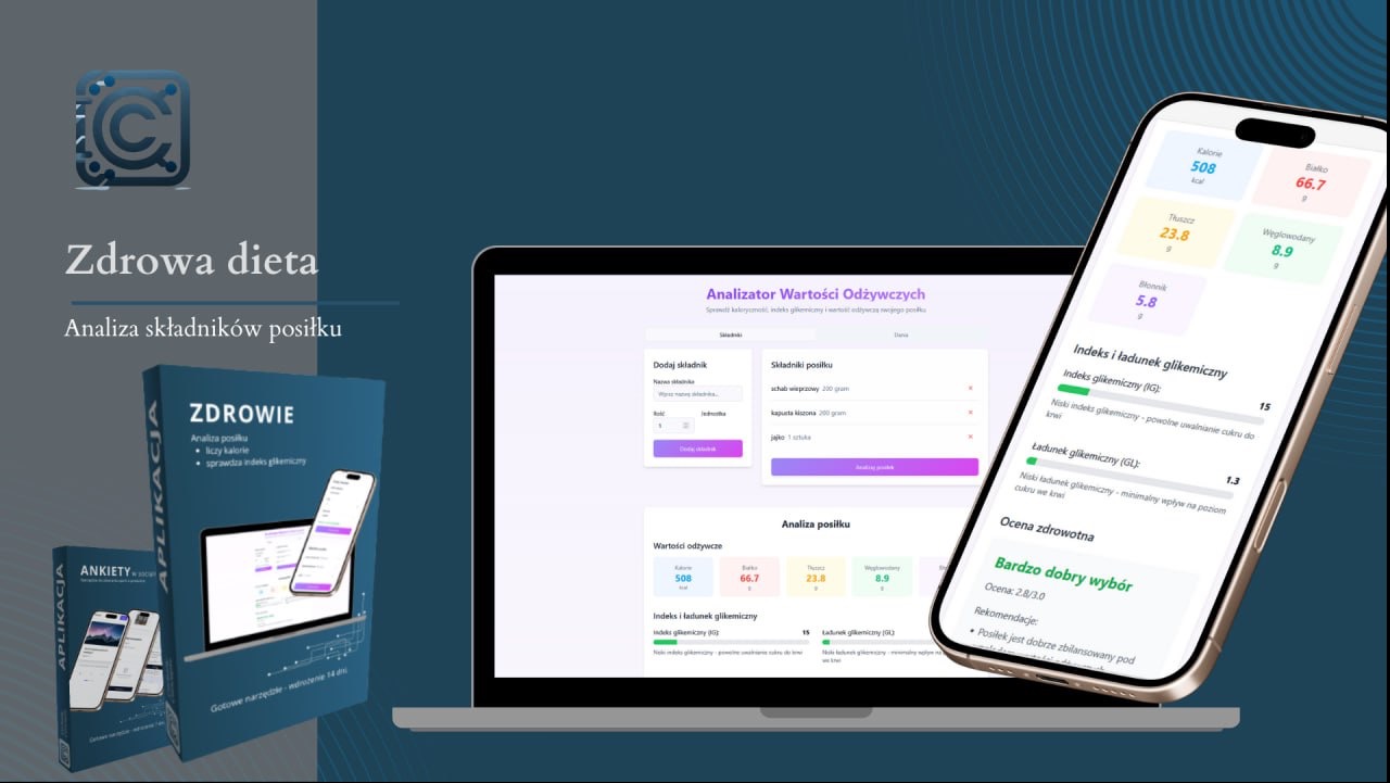 Przykładowa aplikacja pilnująca diety użytkownika - zbudowana na zamówienie