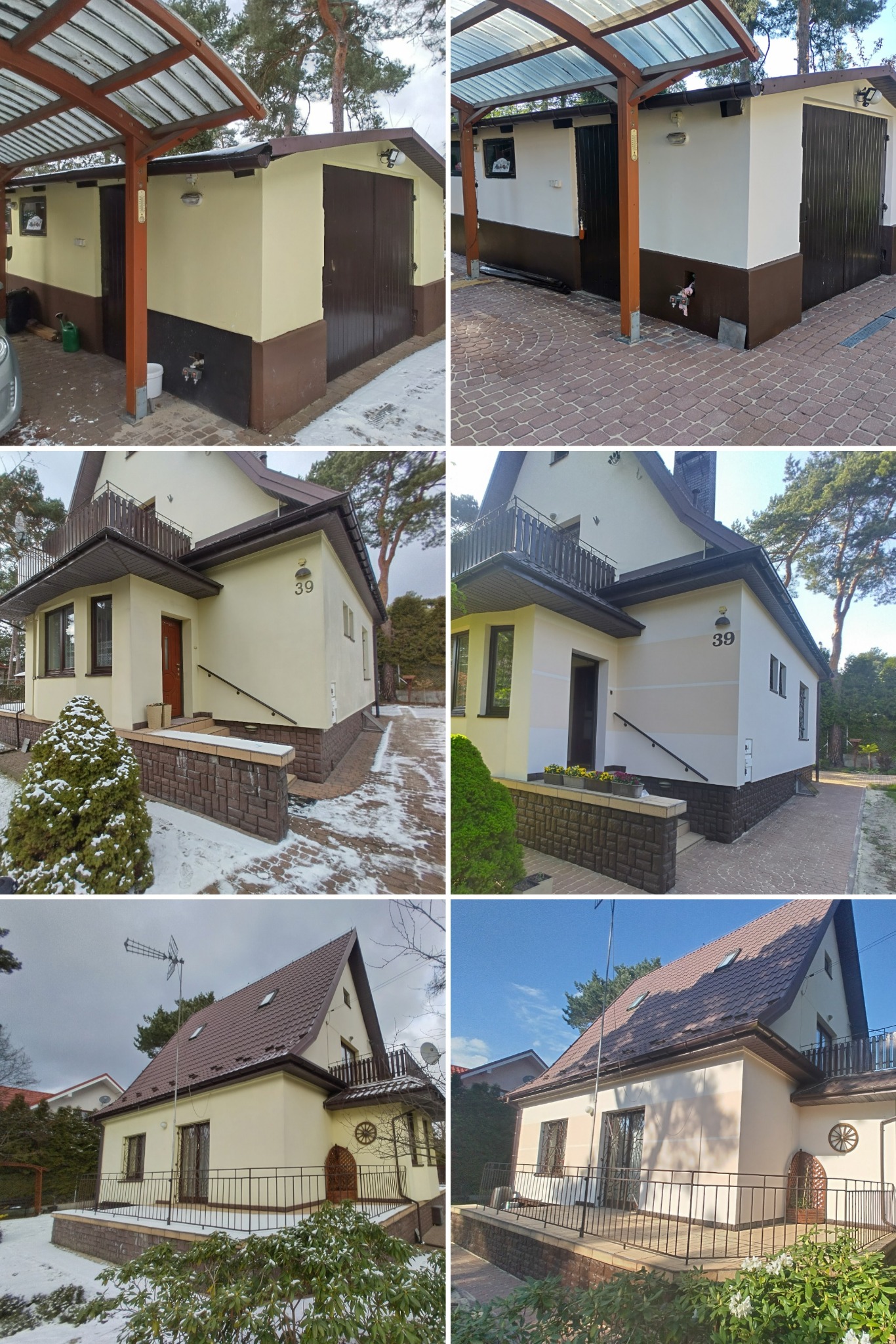 Malowanie elewacji, opaski - domu i garażu w tym mycie kostki brukowej zasypanie fugi i bezbarwna impregnacja