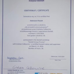 Certyfikat szkolenia 