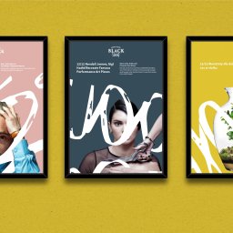 Plakaty promujące wydarzenia kulturalne dla kawiarni