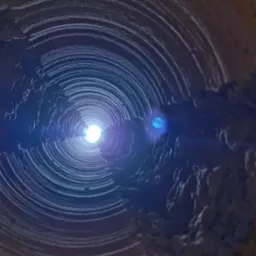 Wnętrze komina z cegły, widok z dołu ku górze. Otwór kominowy oświetlony, widoczne ślady sadzy i zabrudzeń na ścianach komina. Perspektywa zbieżna.