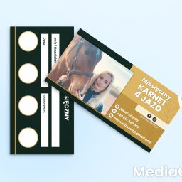 Projekt + Druk Karnetów na naki jazdy konnej 