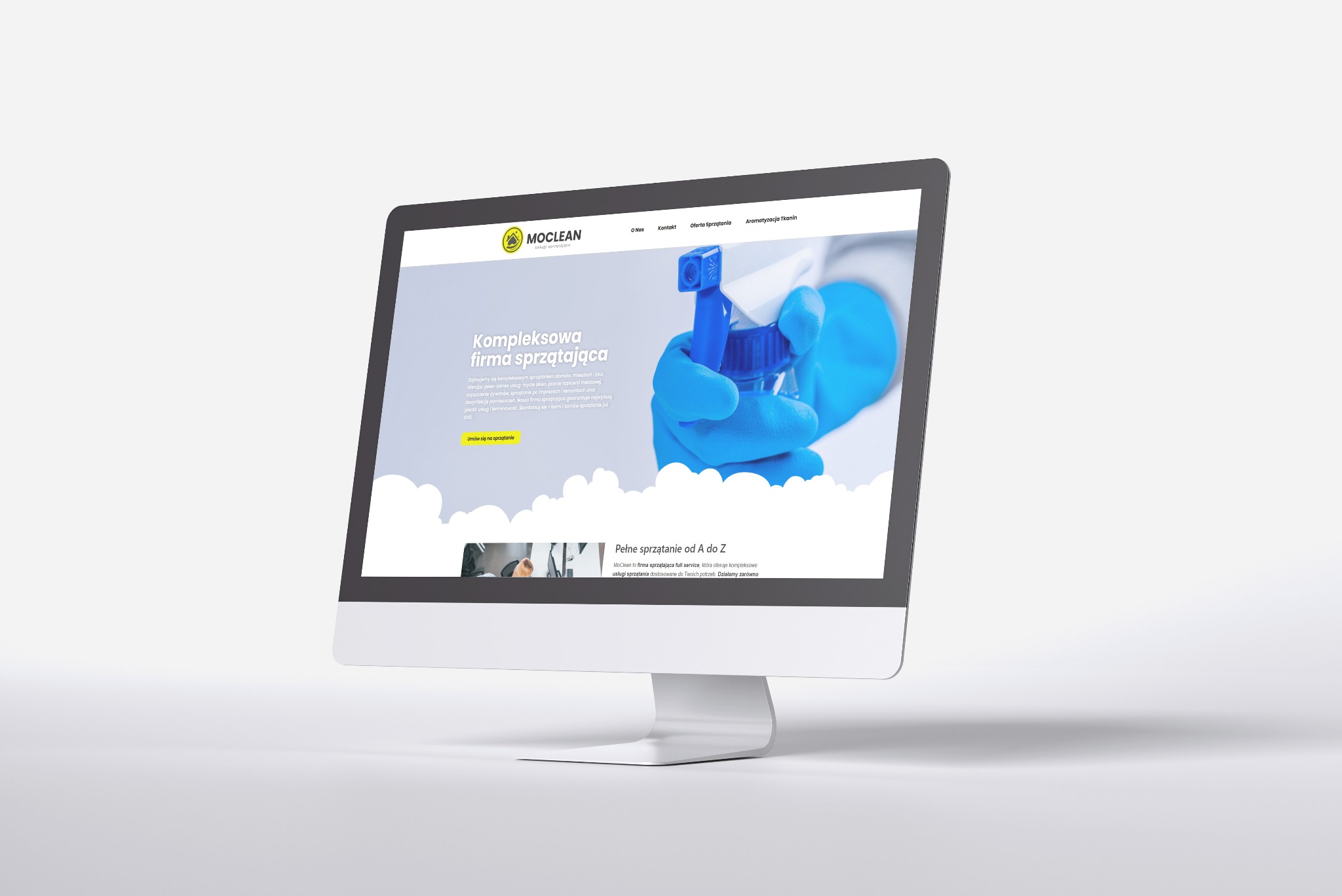 Strona internetowa + projek i druk ulotek i wizytówek MoClean