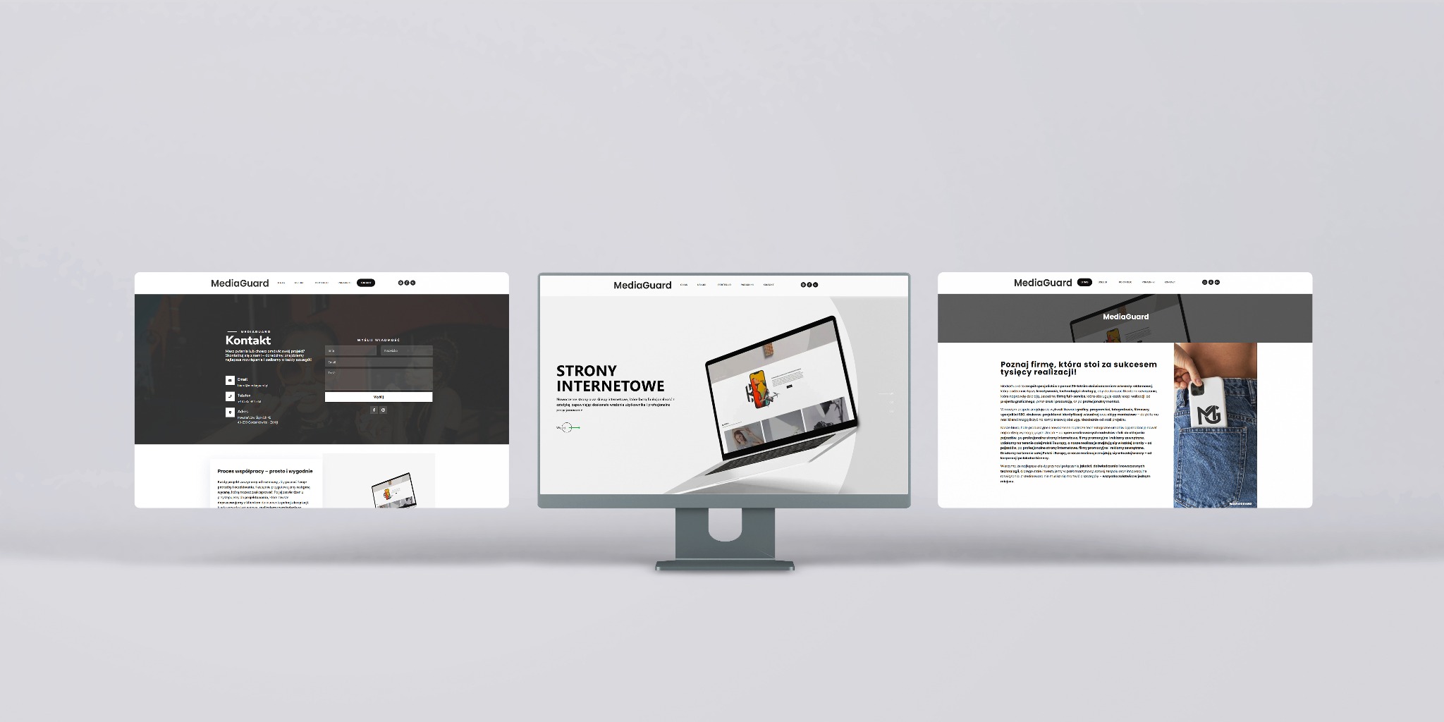 Nasza strona ifrmowa oraz wszystkie projekty i gadżety reklamowe oraz odzież, MediaGuard