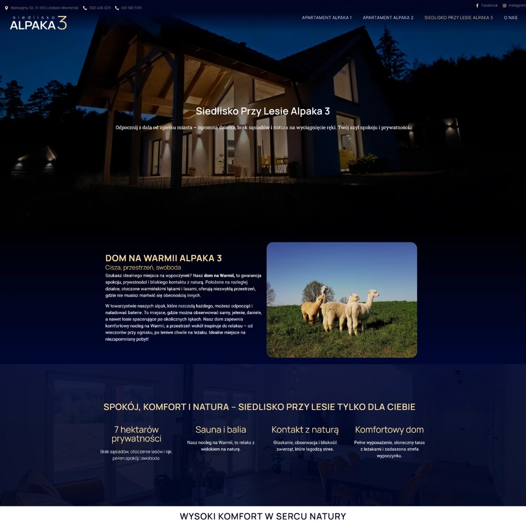 realizacja strony dla obiektu turystycznego