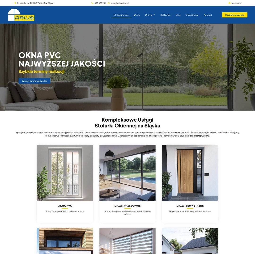 realizacja strony dla stolarki okiennej