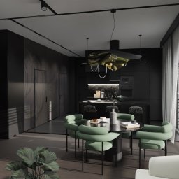 ČORNY FEST 
Połączenie nowoczesnego minimalizmu z wyrazistymi akcentami. Ciemna, głęboka kolorystyka, eleganckie wykończenia i designerskie oświetlenie tworzą wnętrze pełne klasy i charakteru.