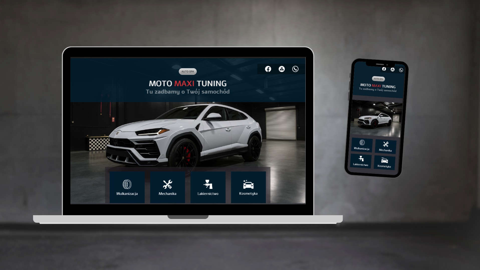 Projekt strony warsztatu kompleksowego samochodowego.