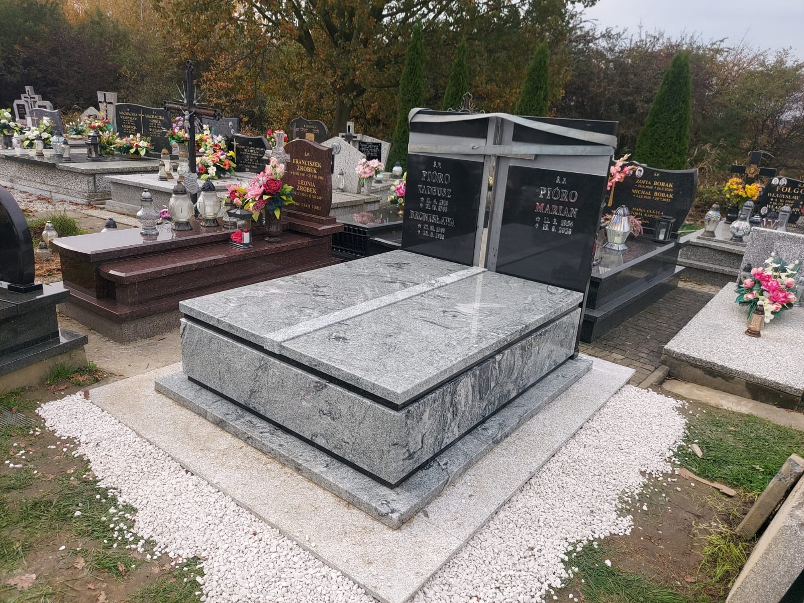 Nagrobek podwójny Whiscount white