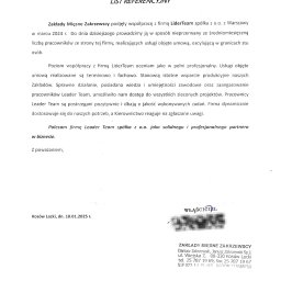 Referencja dla Leader-Team - Zakłady Mięsne Zakrzewscy