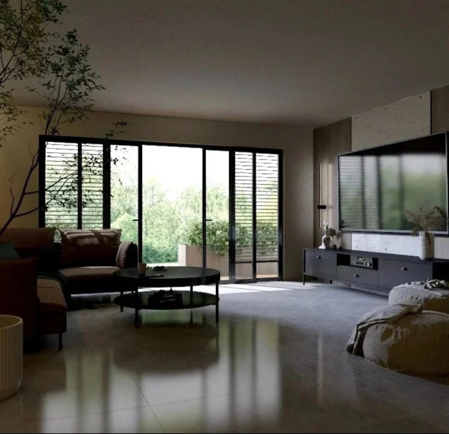 Nowoczesny i minimalistyczny salon