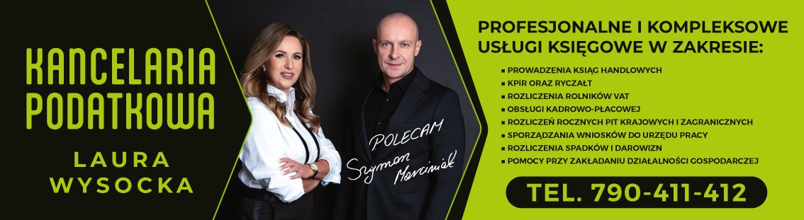 Profesjonalne usługi księgowe: Kancelaria Podatkowa Laura Wysocka. Oferta obejmuje m.in. prowadzenie ksiąg handlowych, rozliczenia PIT, obsługę kadrowo-płacową. Poleca Szymon Marciniak.