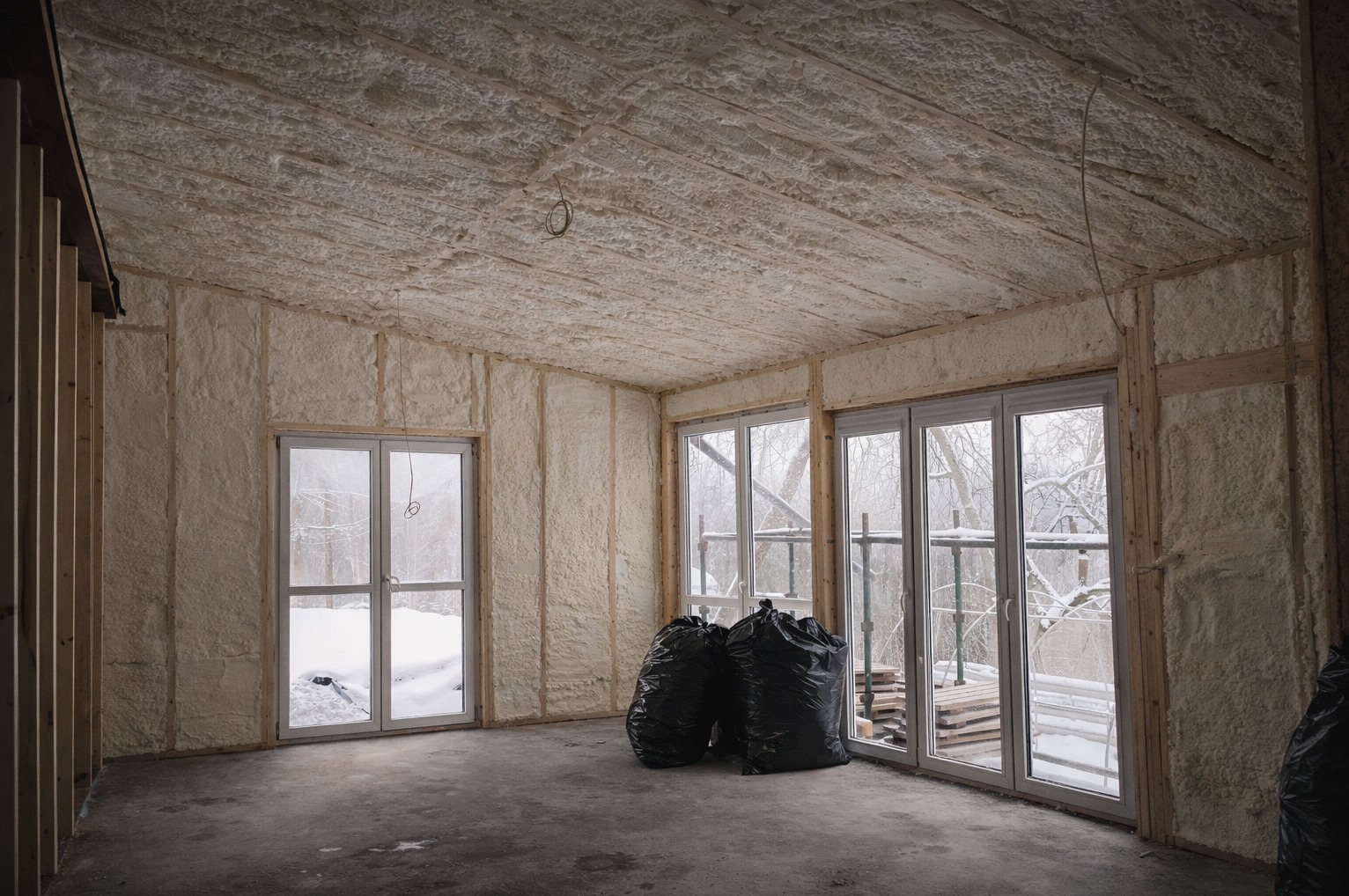 Izolacja natryskowa domu szkieletowego Pianą PUR - Trójmiasto. Smartpur.