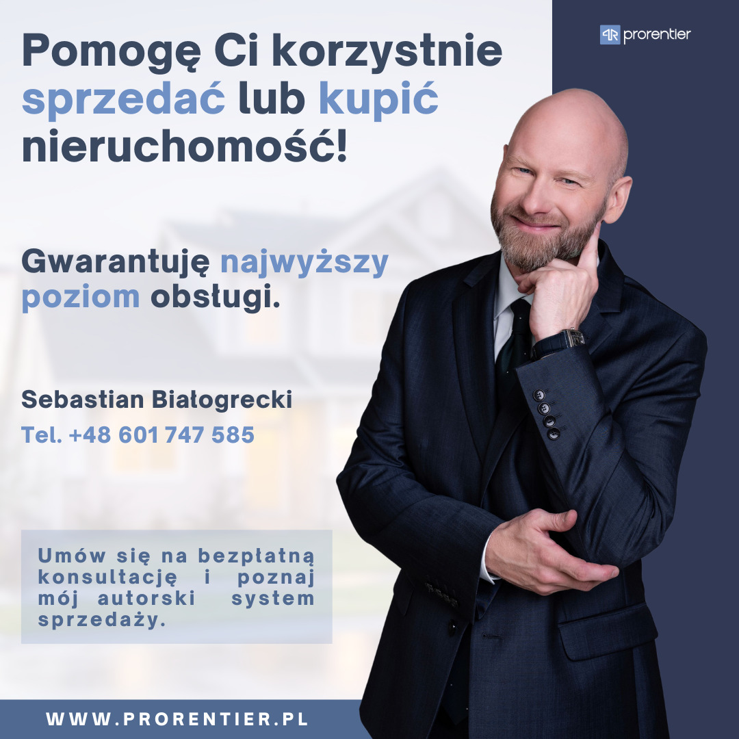 Profesjonalny agent nieruchomości Sebastian Białogrecki oferuje pomoc w sprzedaży lub kupnie nieruchomości. Gwarancja najwyższego poziomu obsługi. Kontakt: +48 601 747 585.