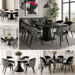 Kolekcja krzeseł tapicerowych Premium Black & White łączy luksus, kontrast i ponadczasową elegancję.