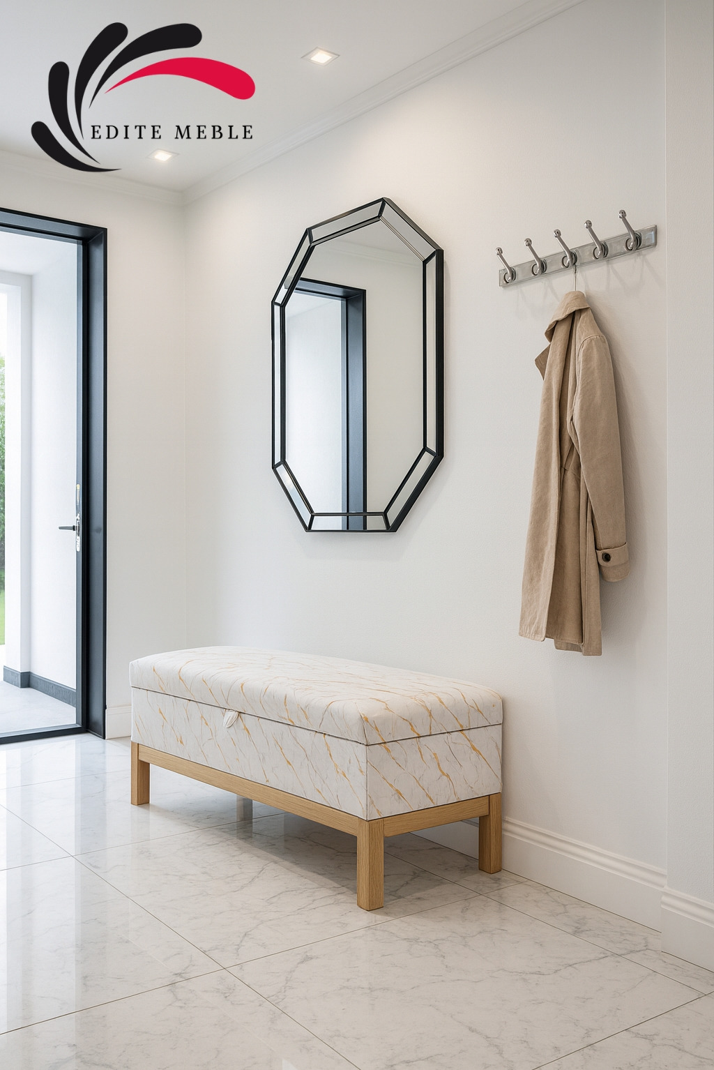 Ławka Tapicerowana Kufer Skrzynia ze Schowkiem PREMIUM