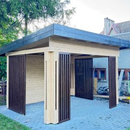 WOODCRAFTER ARTEM ZHYRNOV - Altana WoodCrafter Comfort o wymiarze 4x3m, zabudowa - ścianki lamelowe.