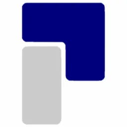 Abstrakcyjna grafika z granatowym kwadratem i szarym prostokątem na białym tle, tworząca geometryczny, minimalistyczny wzór.